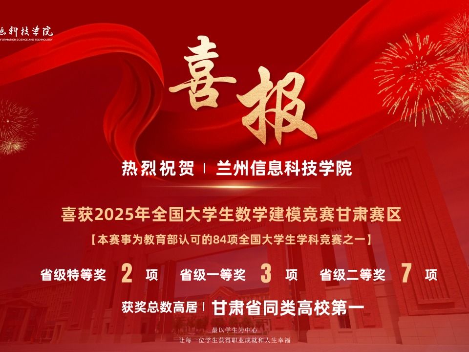 兰州信息科技学院学子在2025全国大学生数学建模竞赛（甘肃赛区）再创佳绩